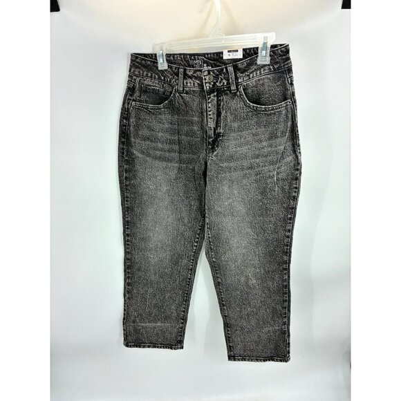Time and Tru Womens Size 12 Gray Straight Crop Jeans Casual Stretch Denim - Picture 1 of 6